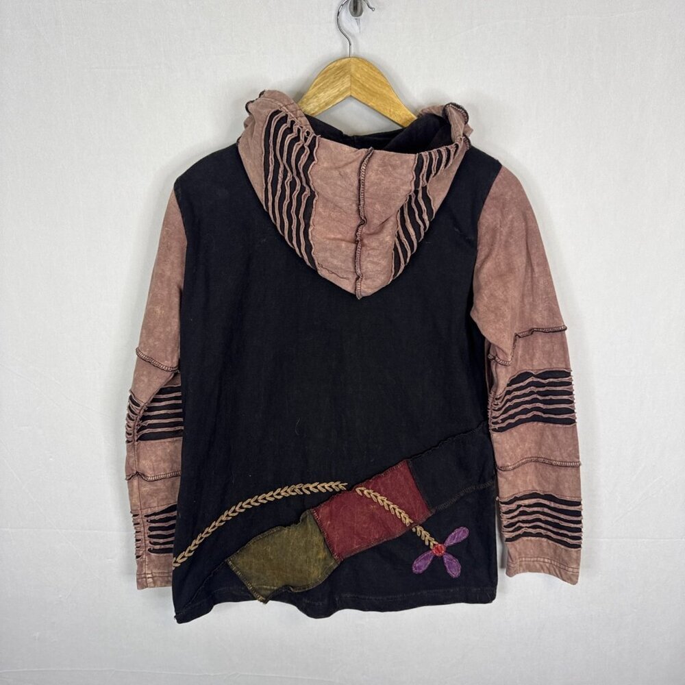 Rising International Boho Patchwork Zip Hoodie Ja… - image 3